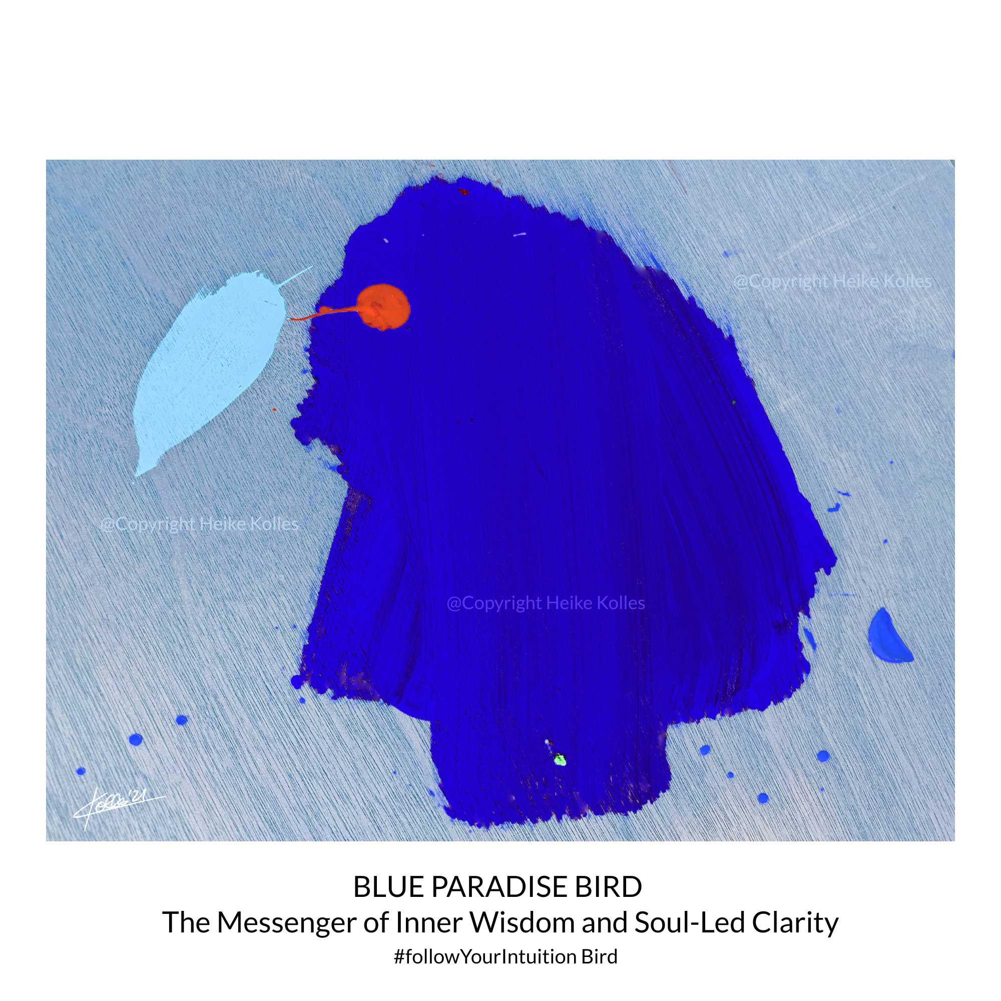 blue＊bird様 orderページ☽⋰ ACRYLIC ART DESIGN | BLUE PARADISE BIRD – HEIKE KOLLES - ART WITH
