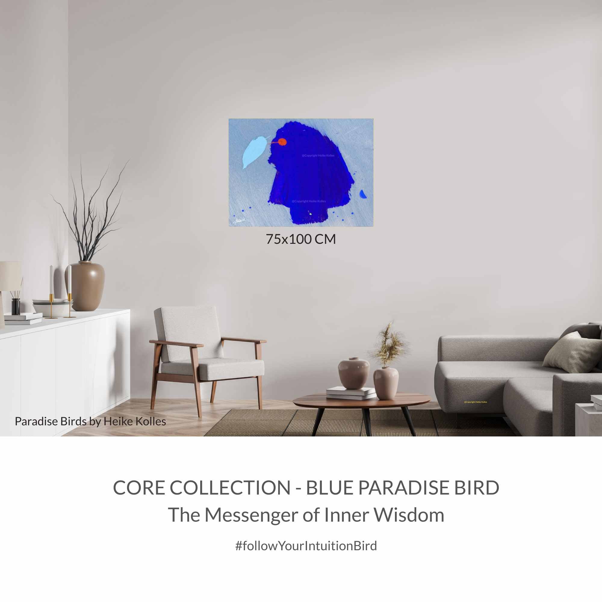 ACRYLIC ART DESIGN | BLUE PARADISE BIRD