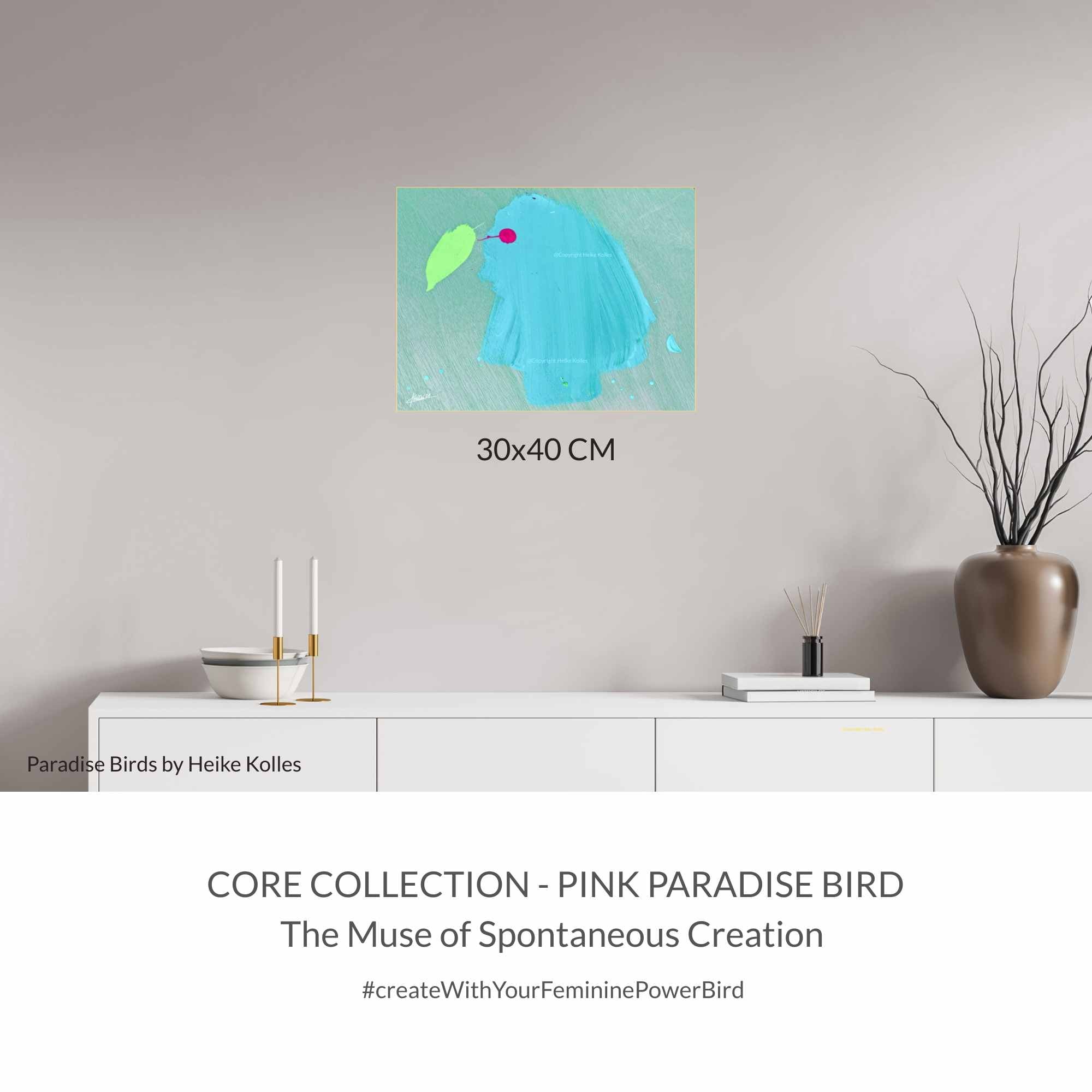 ACRYLIC ART DESIGN | TURQUOISE PARADISE BIRD