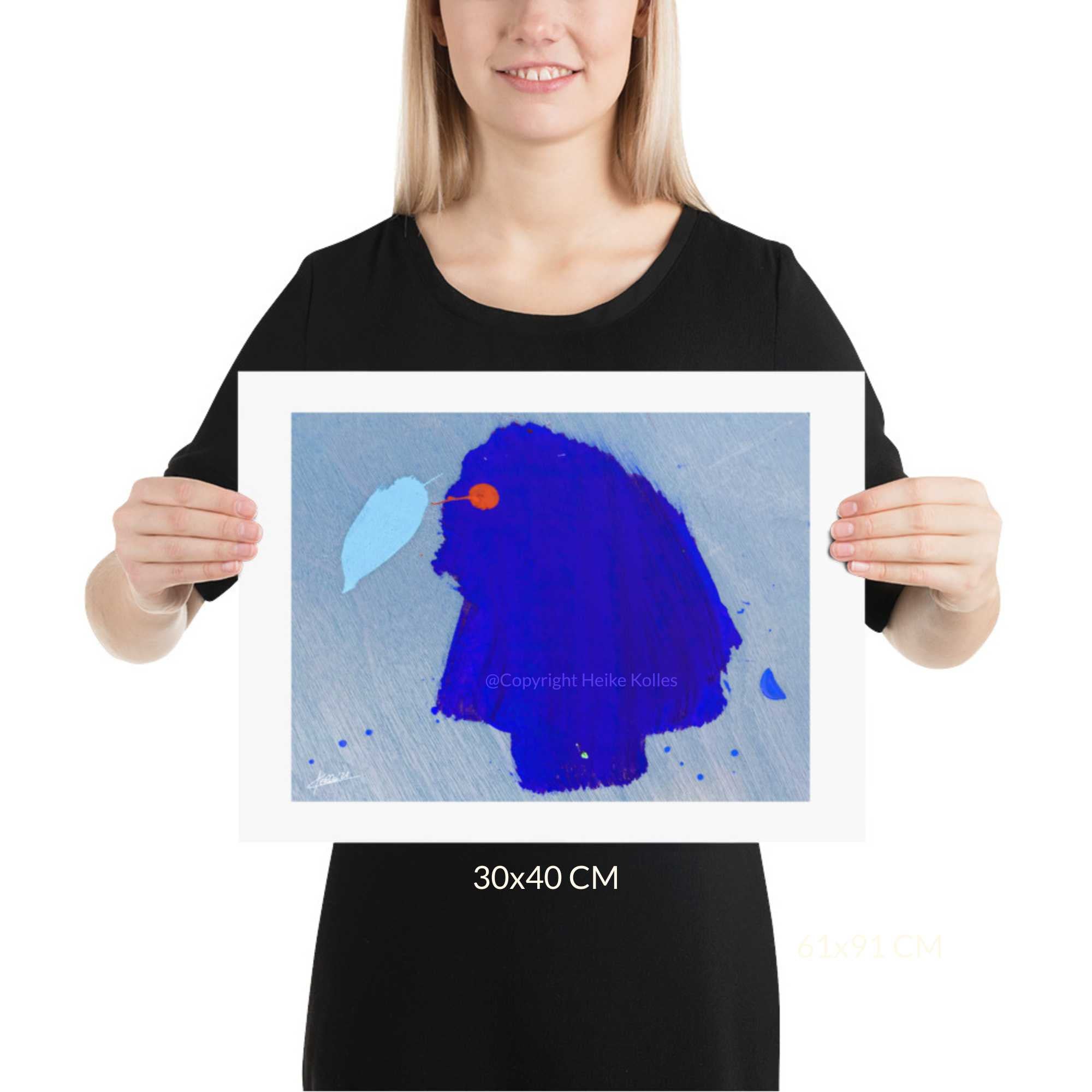 ART PRINT | BLUE PARADISE BIRD | CORE – HEIKE KOLLES - ART WITH IMPACT