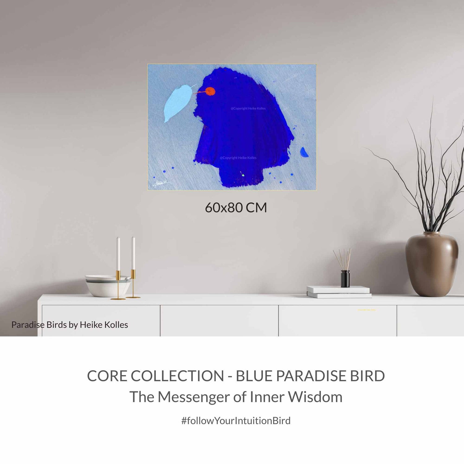 ACRYLIC ART DESIGN | BLUE PARADISE BIRD