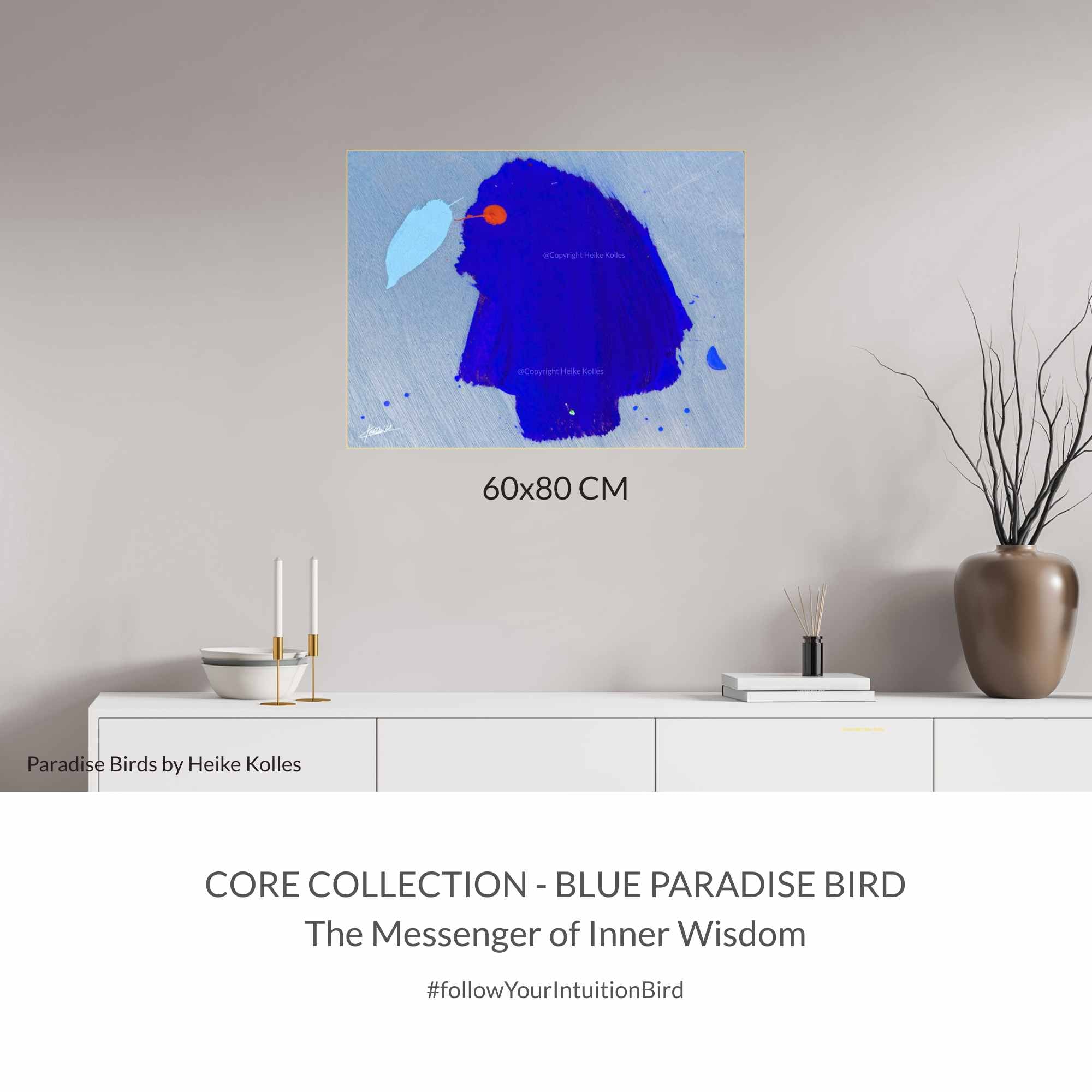 ACRYLIC ART DESIGN | BLUE PARADISE BIRD