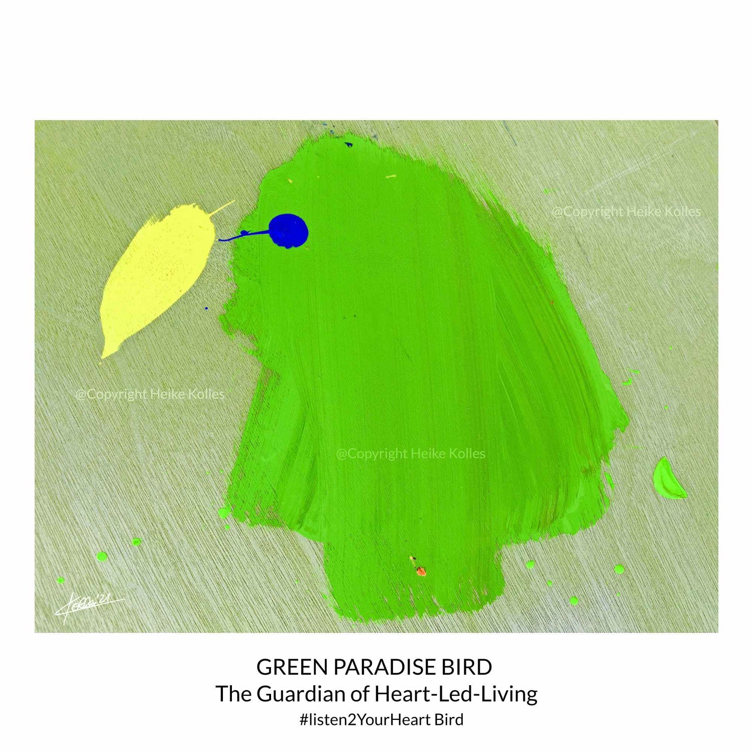 ACRYLIC ART DESIGN | GREEN PARADISE BIRD
