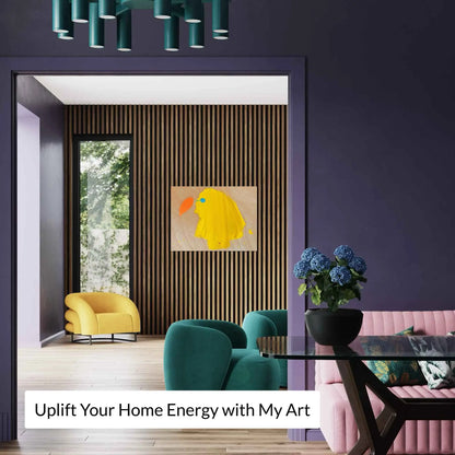 ACRYLIC ART DESIGN | YELLOW PARADISE BIRD