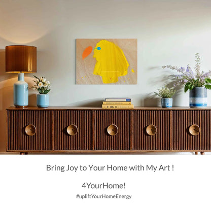 ACRYLIC ART DESIGN | YELLOW PARADISE BIRD