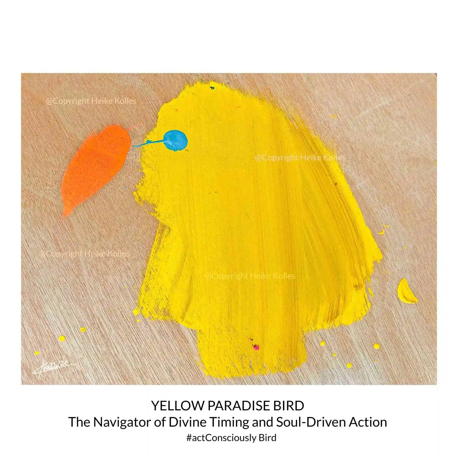 ACRYLIC ART DESIGN | YELLOW PARADISE BIRD