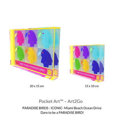 POCKET ART™ – ART2GO | The PARADISE BIRDS | ICONIC - Miami Beach Ocean Drive