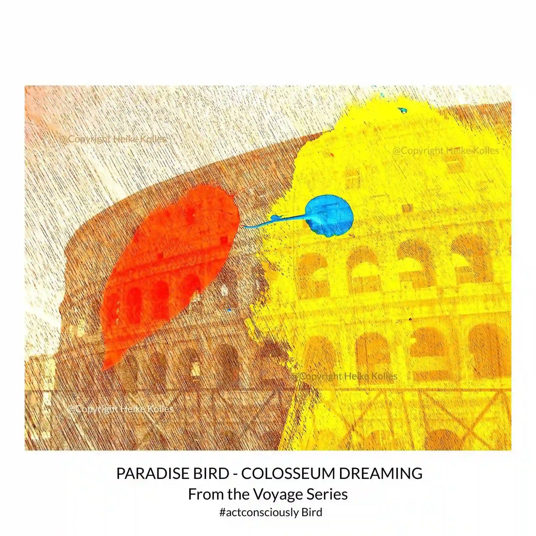 POCKET ART™ – ART2GO | YELLOW PARADISE BIRD - VOYAGE - Colosseum Dreaming