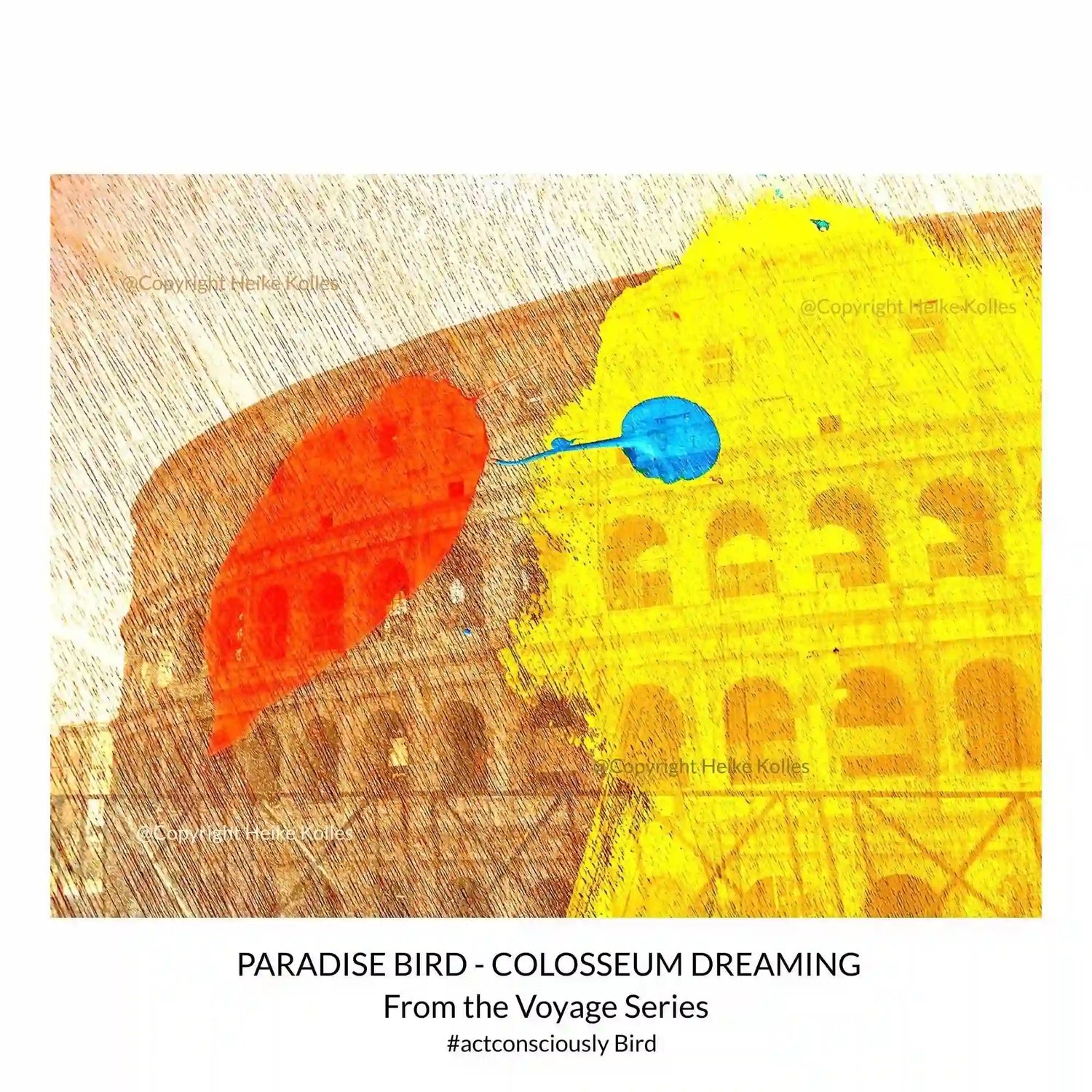 POCKET ART™ – ART2GO | YELLOW PARADISE BIRD - VOYAGE - Colosseum Dreaming