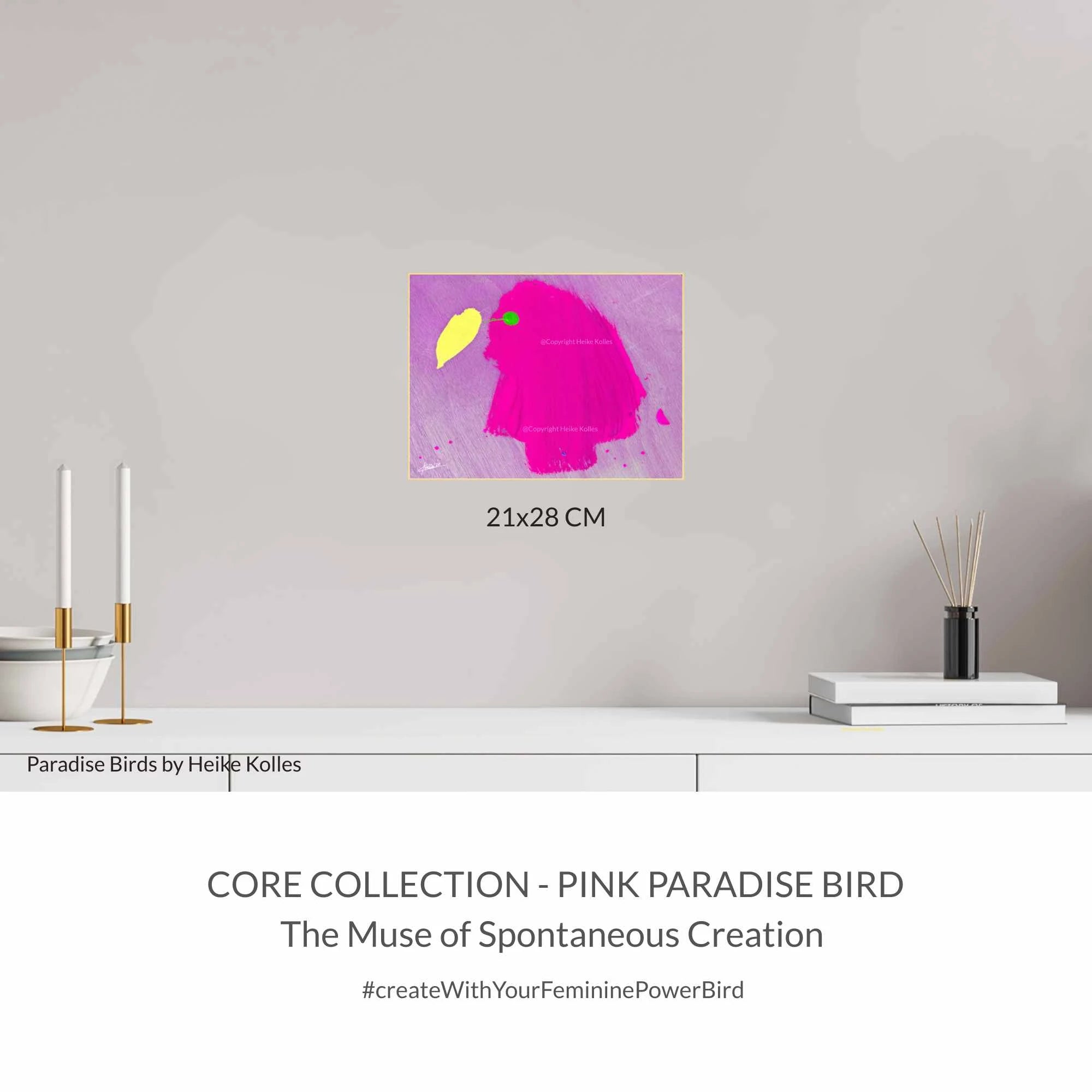 ACRYLIC ART DESIGN | PINK PARADISE BIRD