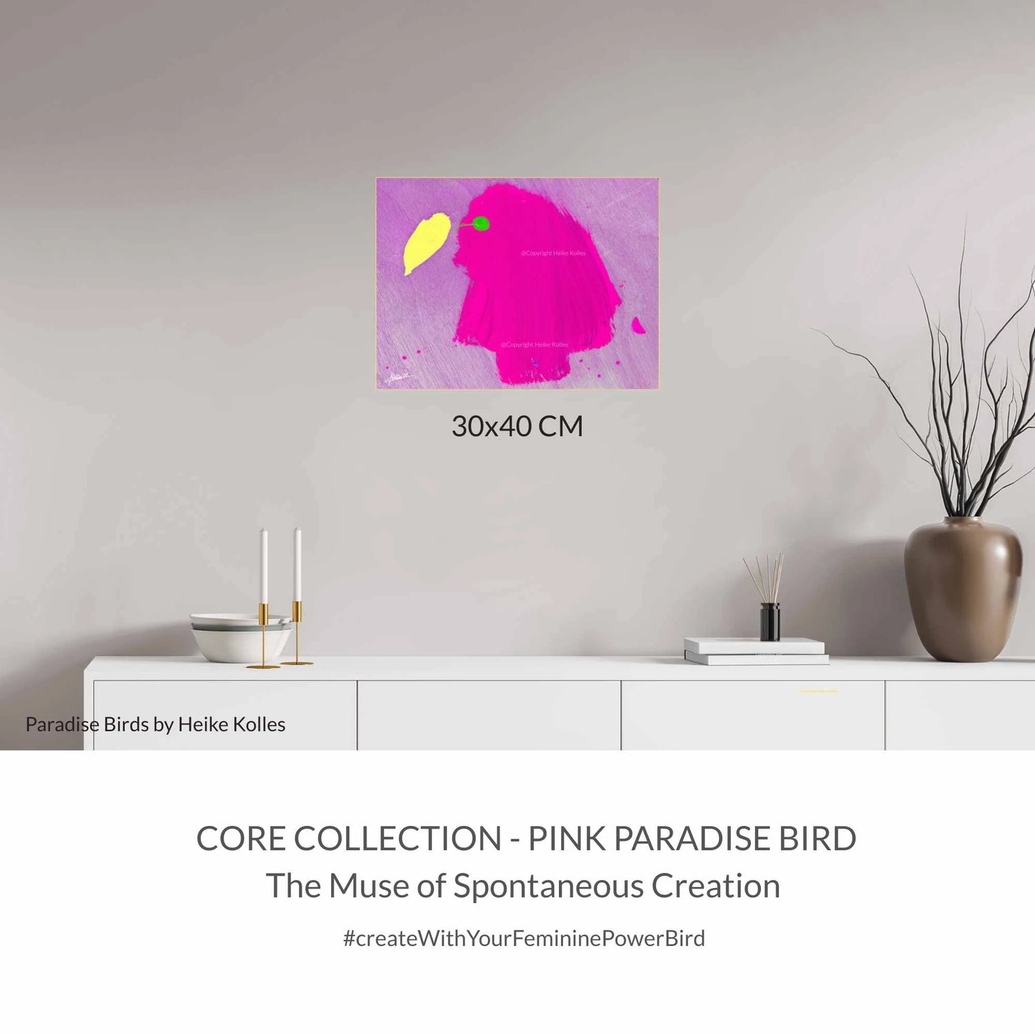 ACRYLIC ART DESIGN | PINK PARADISE BIRD