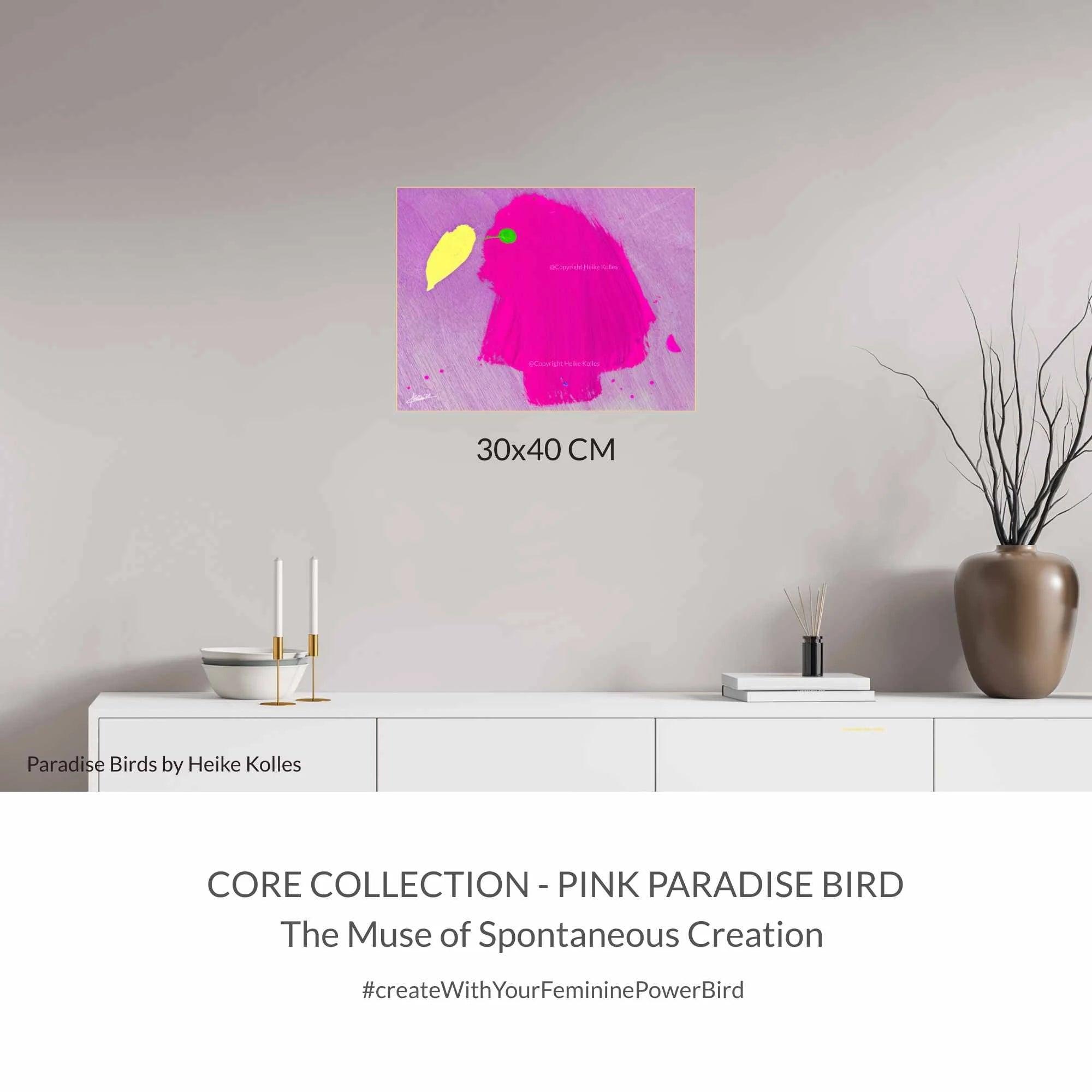 ACRYLIC ART DESIGN | PINK PARADISE BIRD