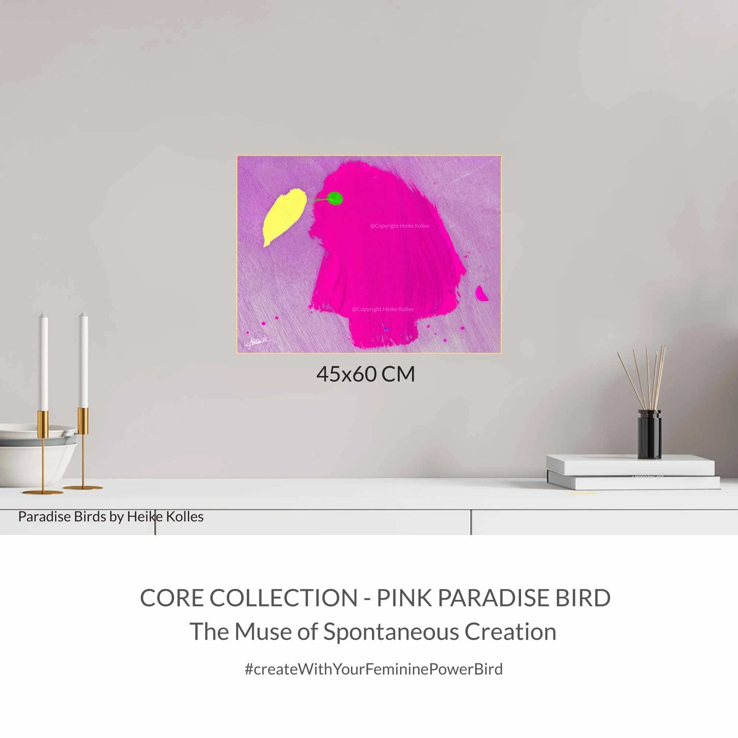 ACRYLIC ART DESIGN | PINK PARADISE BIRD