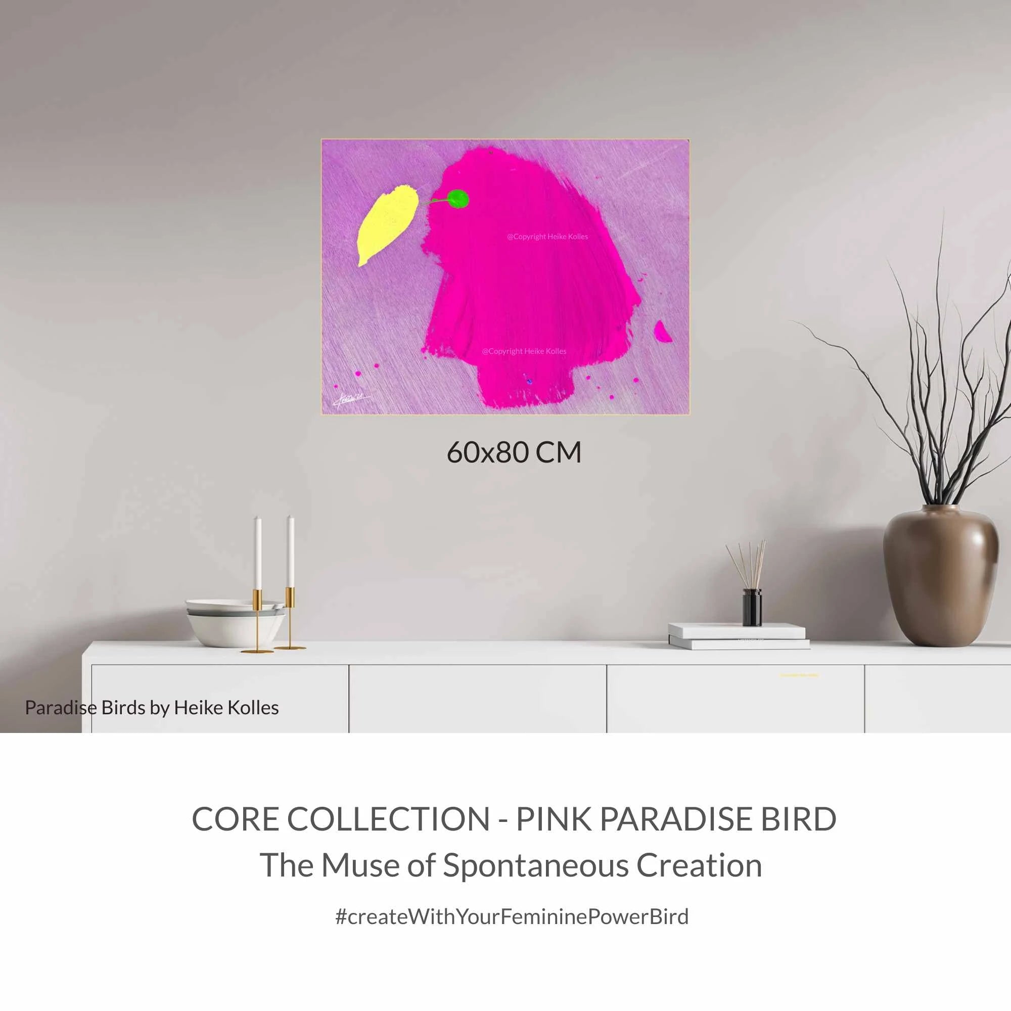 ACRYLIC ART DESIGN | PINK PARADISE BIRD