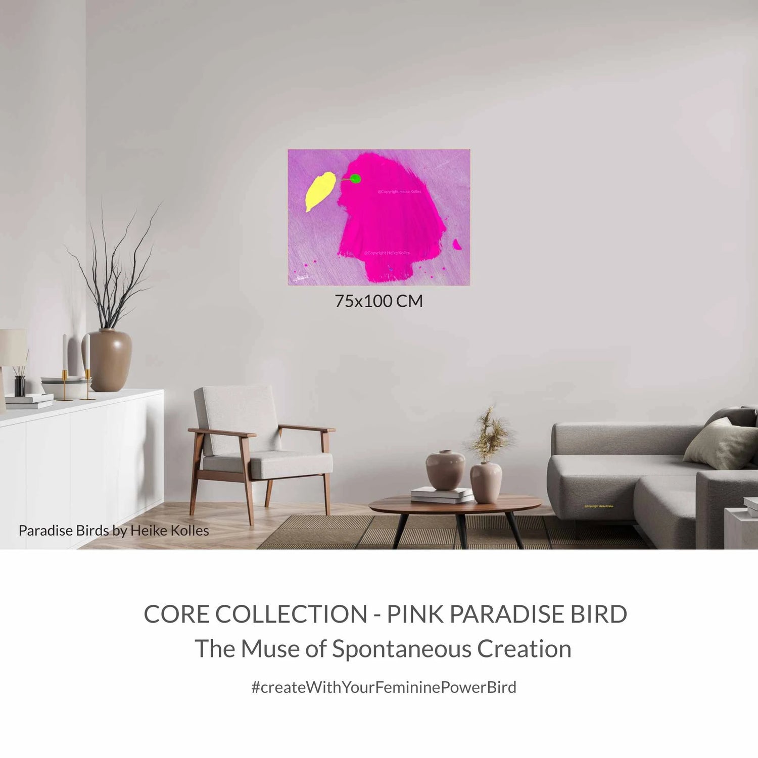 ACRYLIC ART DESIGN | PINK PARADISE BIRD