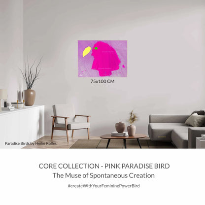 ACRYLIC ART DESIGN | PINK PARADISE BIRD