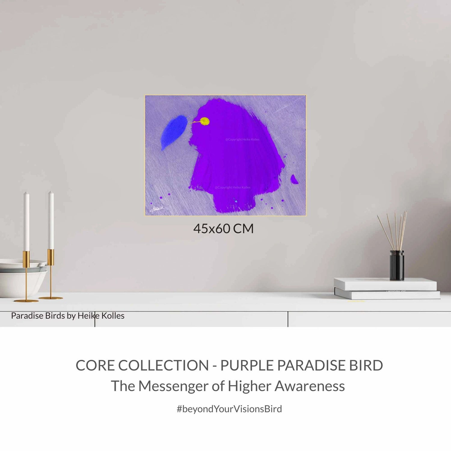 ACRYLIC ART DESIGN | PURPLE PARADISE BIRD