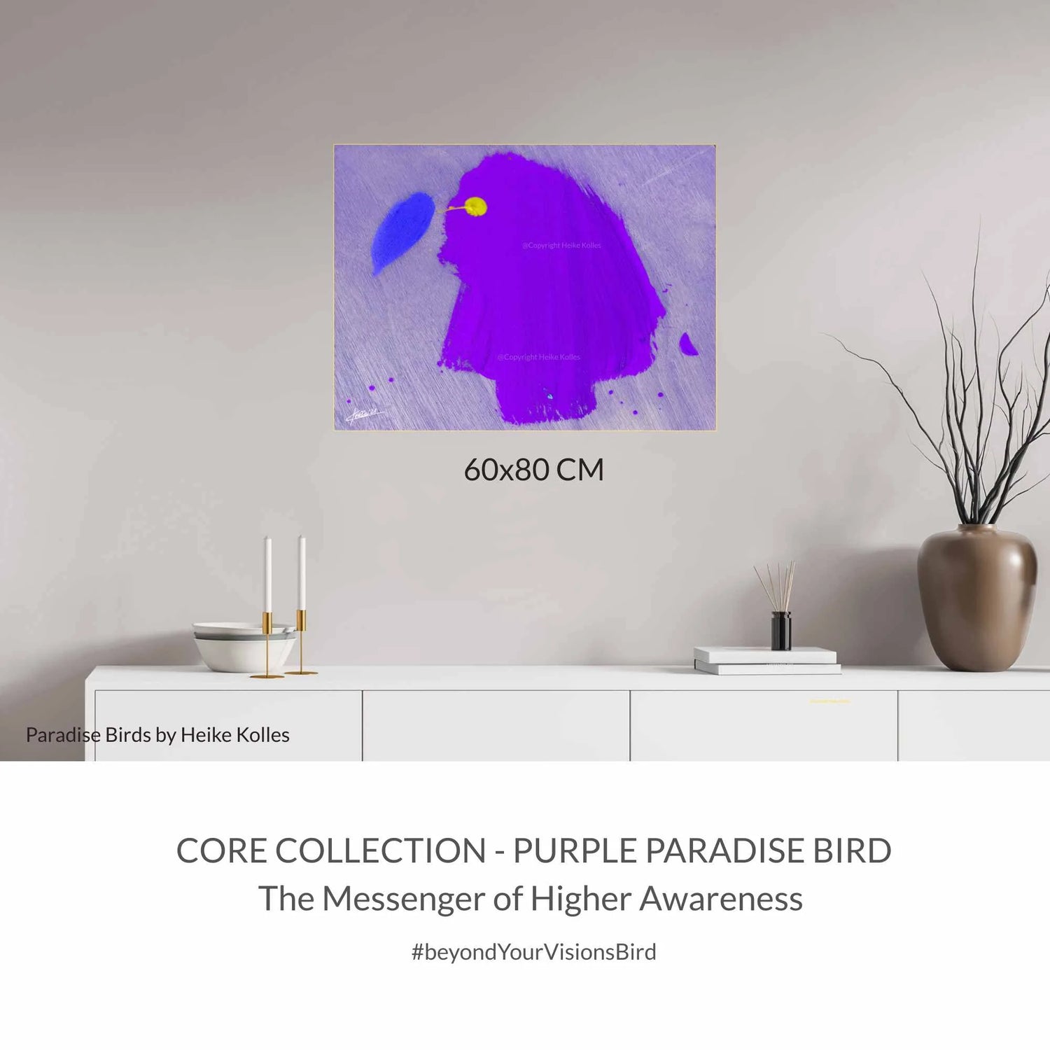 ACRYLIC ART DESIGN | PURPLE PARADISE BIRD