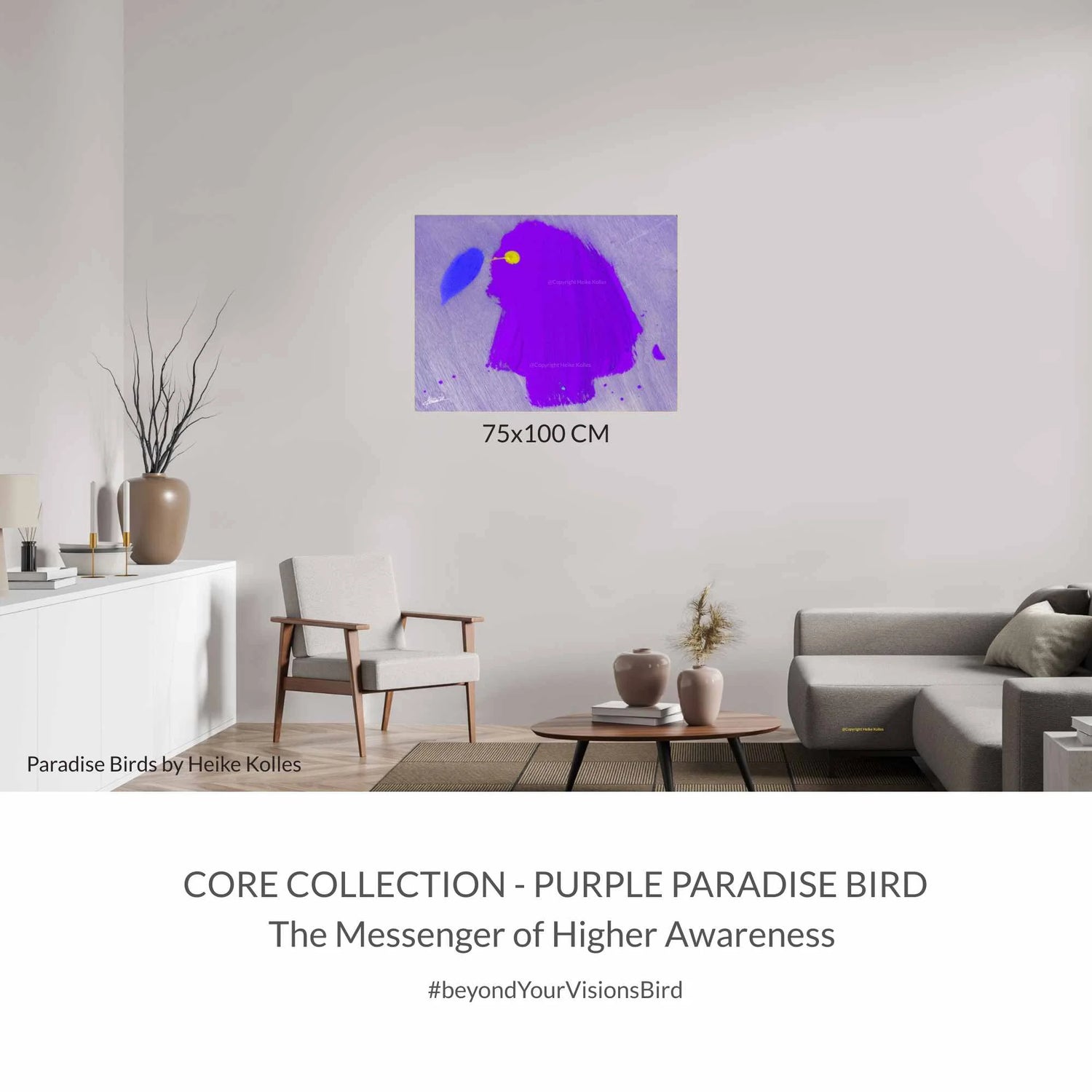 ACRYLIC ART DESIGN | PURPLE PARADISE BIRD
