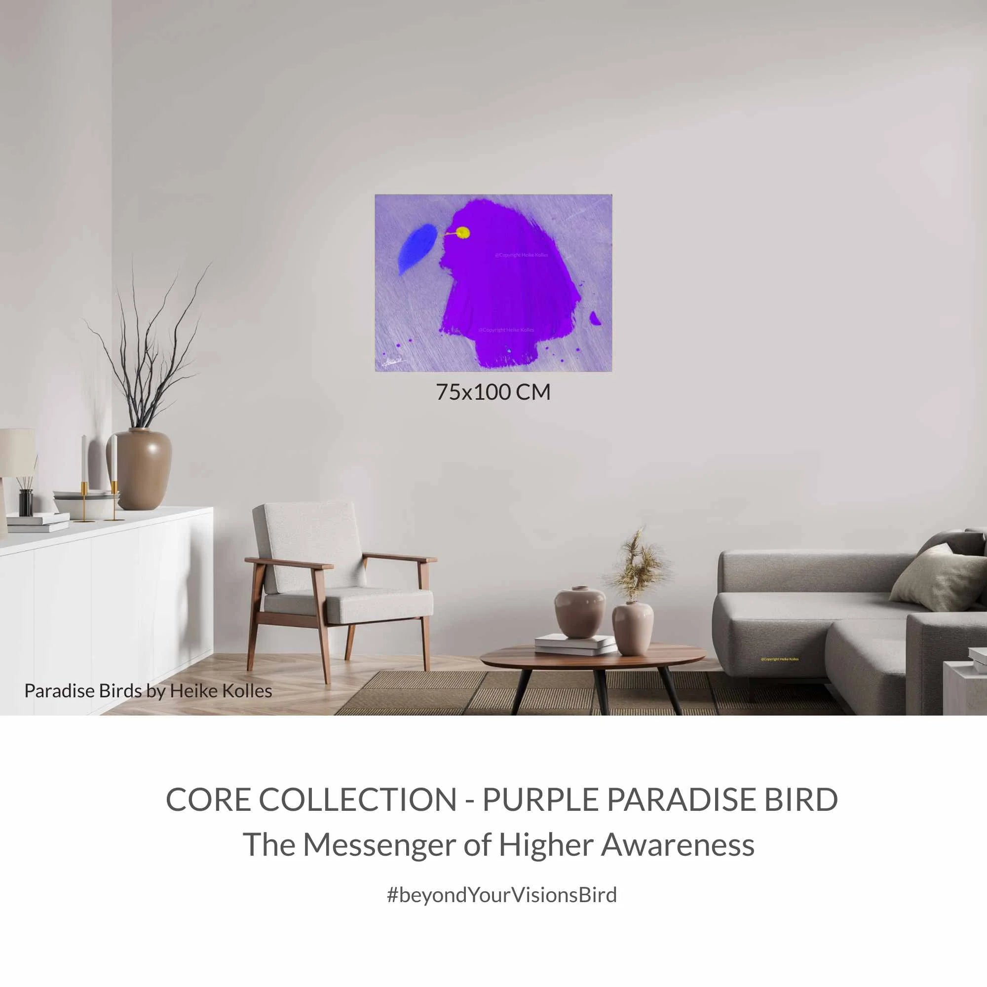 ACRYLIC ART DESIGN | PURPLE PARADISE BIRD
