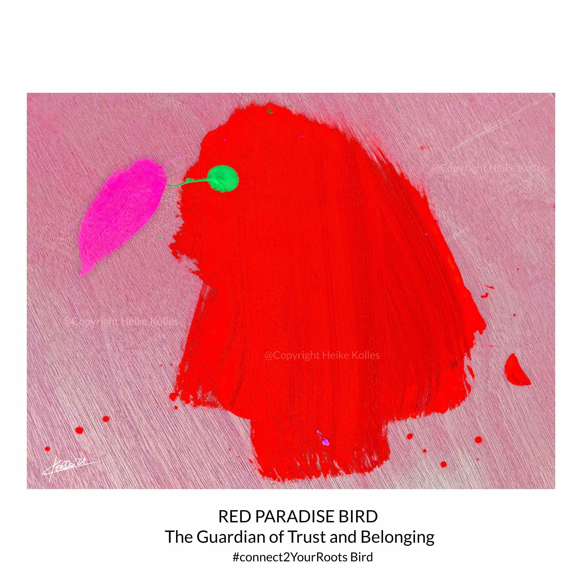 ACRYLIC ART DESIGN | RED PARADISE BIRD