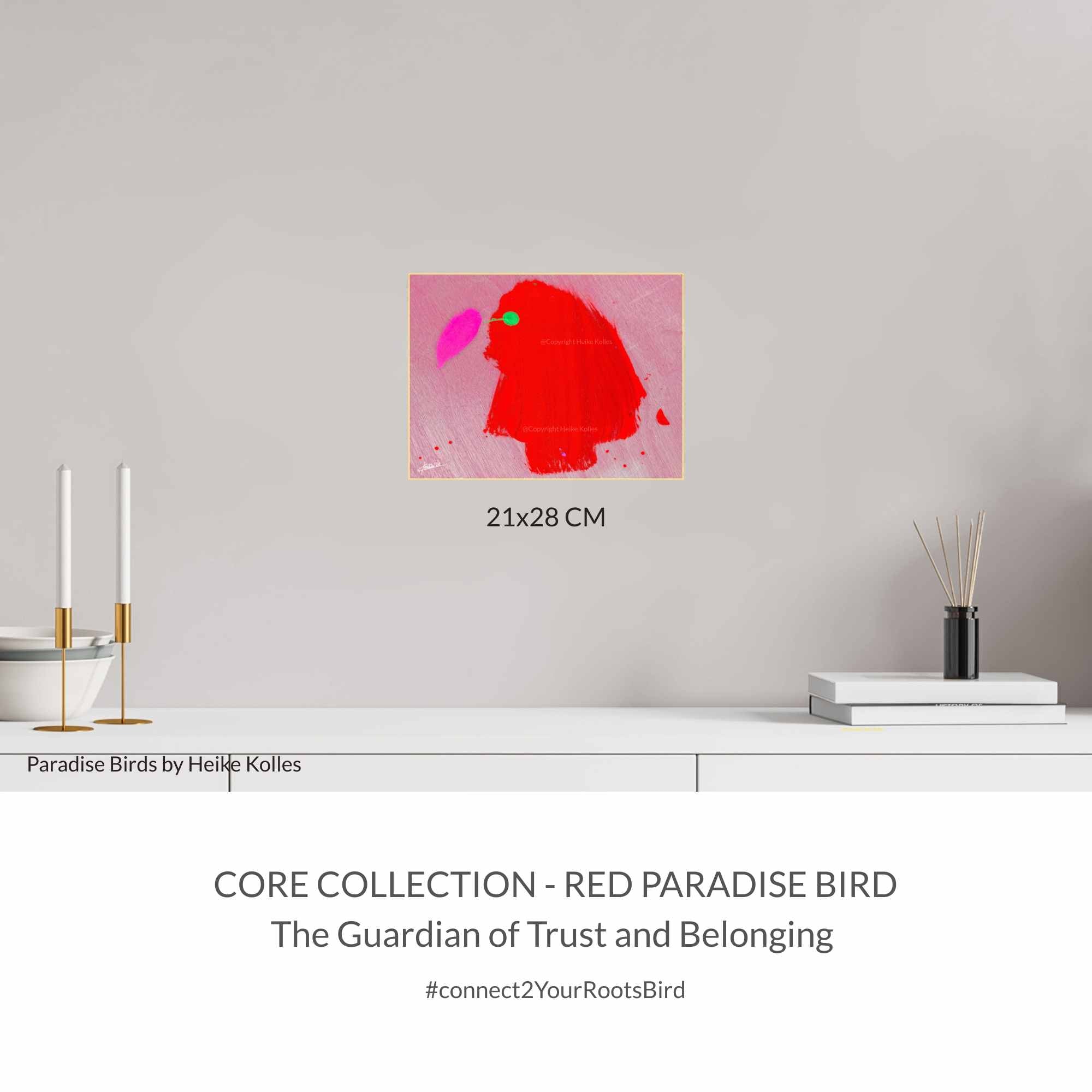 ACRYLIC ART DESIGN | RED PARADISE BIRD