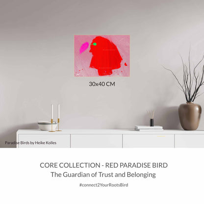 ACRYLIC ART DESIGN | RED PARADISE BIRD