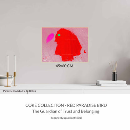ACRYLIC ART DESIGN | RED PARADISE BIRD