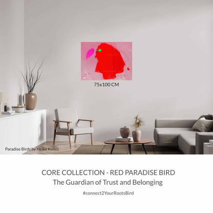 ACRYLIC ART DESIGN | RED PARADISE BIRD