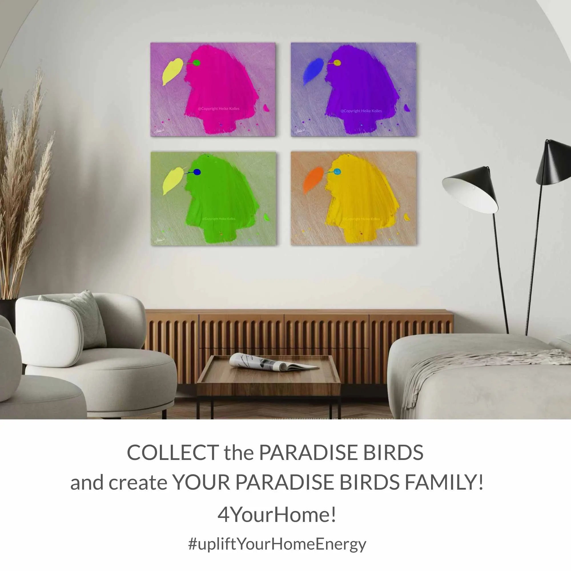 ACRYLIC ART DESIGN | PURPLE PARADISE BIRD