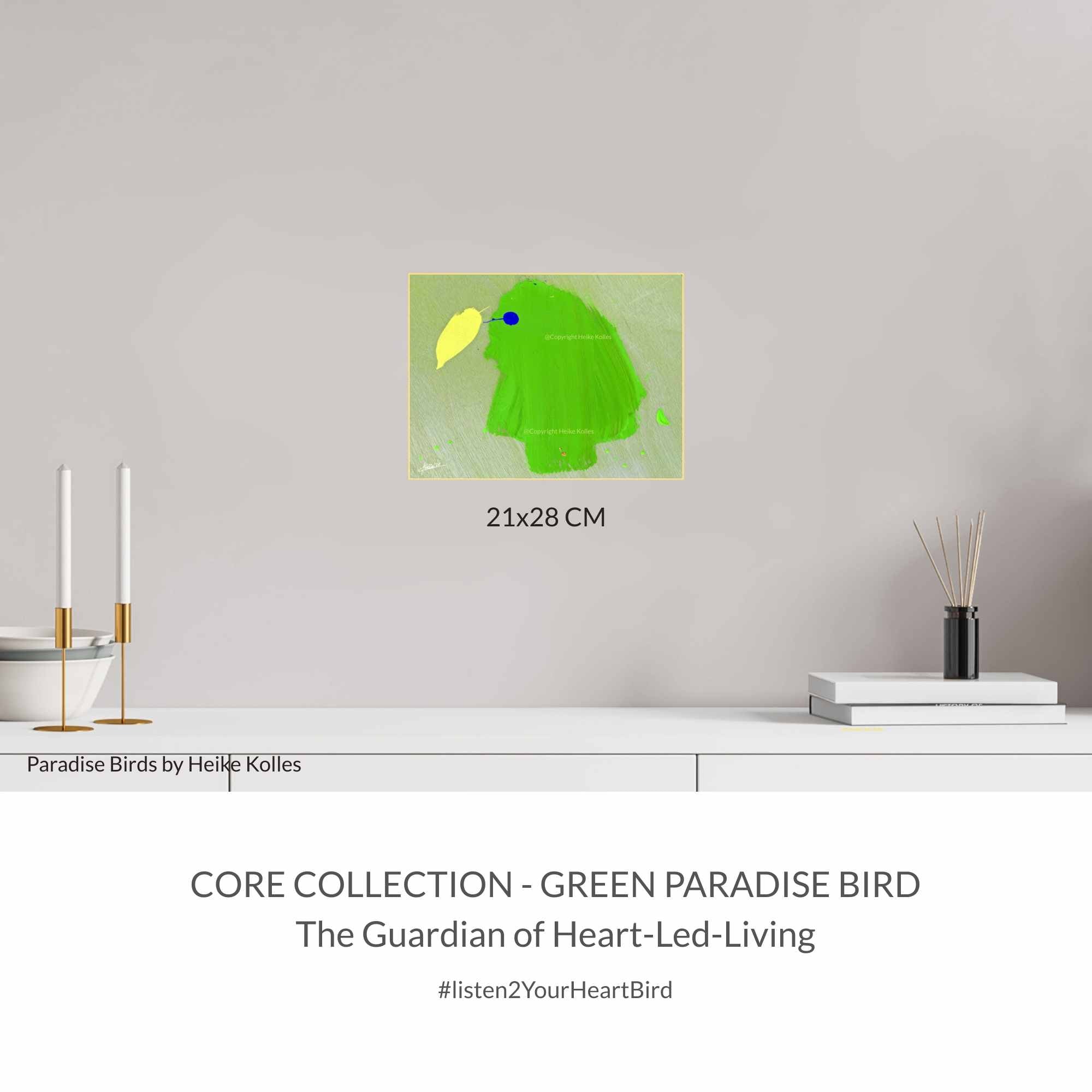 ACRYLIC ART DESIGN | GREEN PARADISE BIRD
