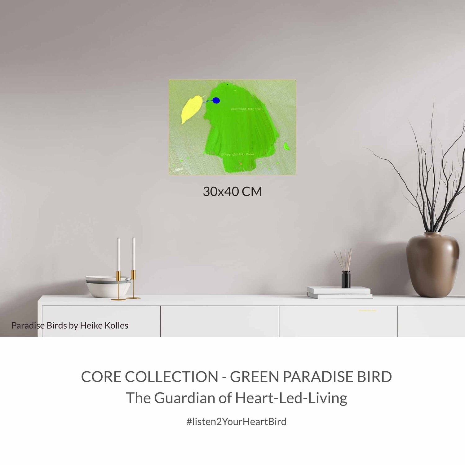 ACRYLIC ART DESIGN | GREEN PARADISE BIRD
