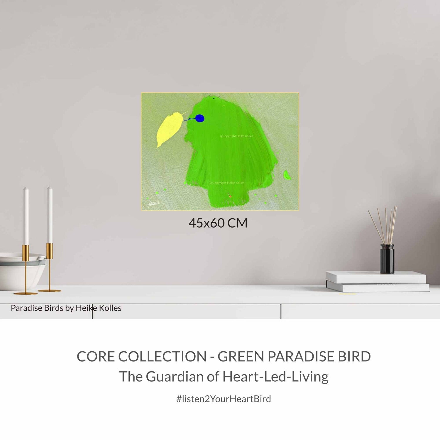 ACRYLIC ART DESIGN | GREEN PARADISE BIRD