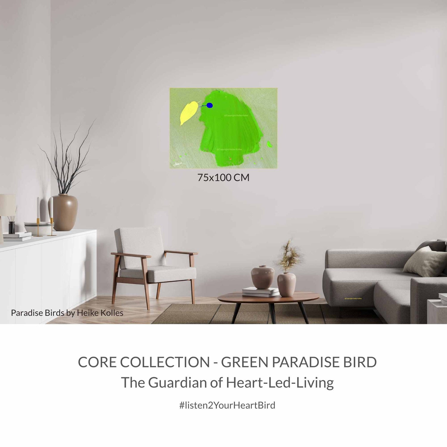 ACRYLIC ART DESIGN | GREEN PARADISE BIRD