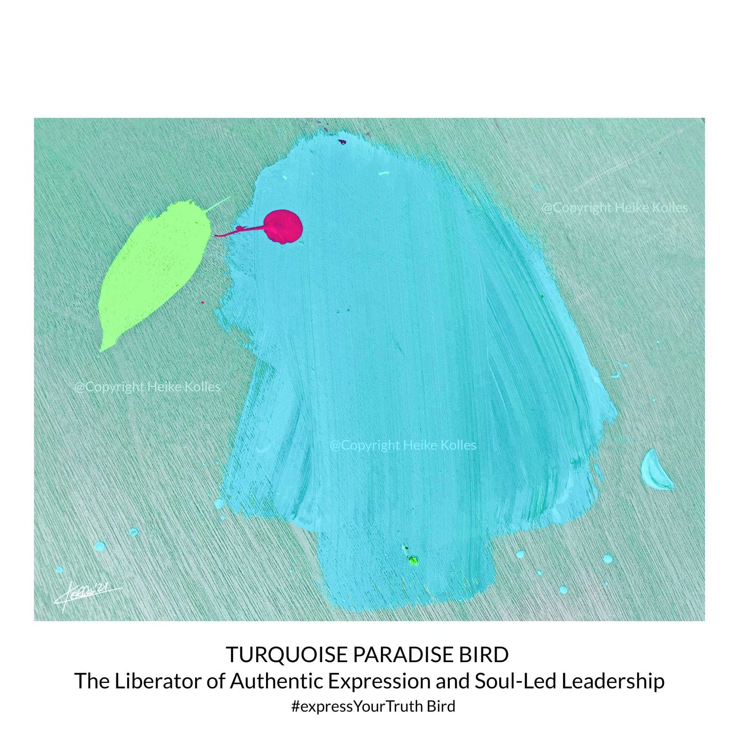 ACRYLIC ART DESIGN | TURQUOISE PARADISE BIRD