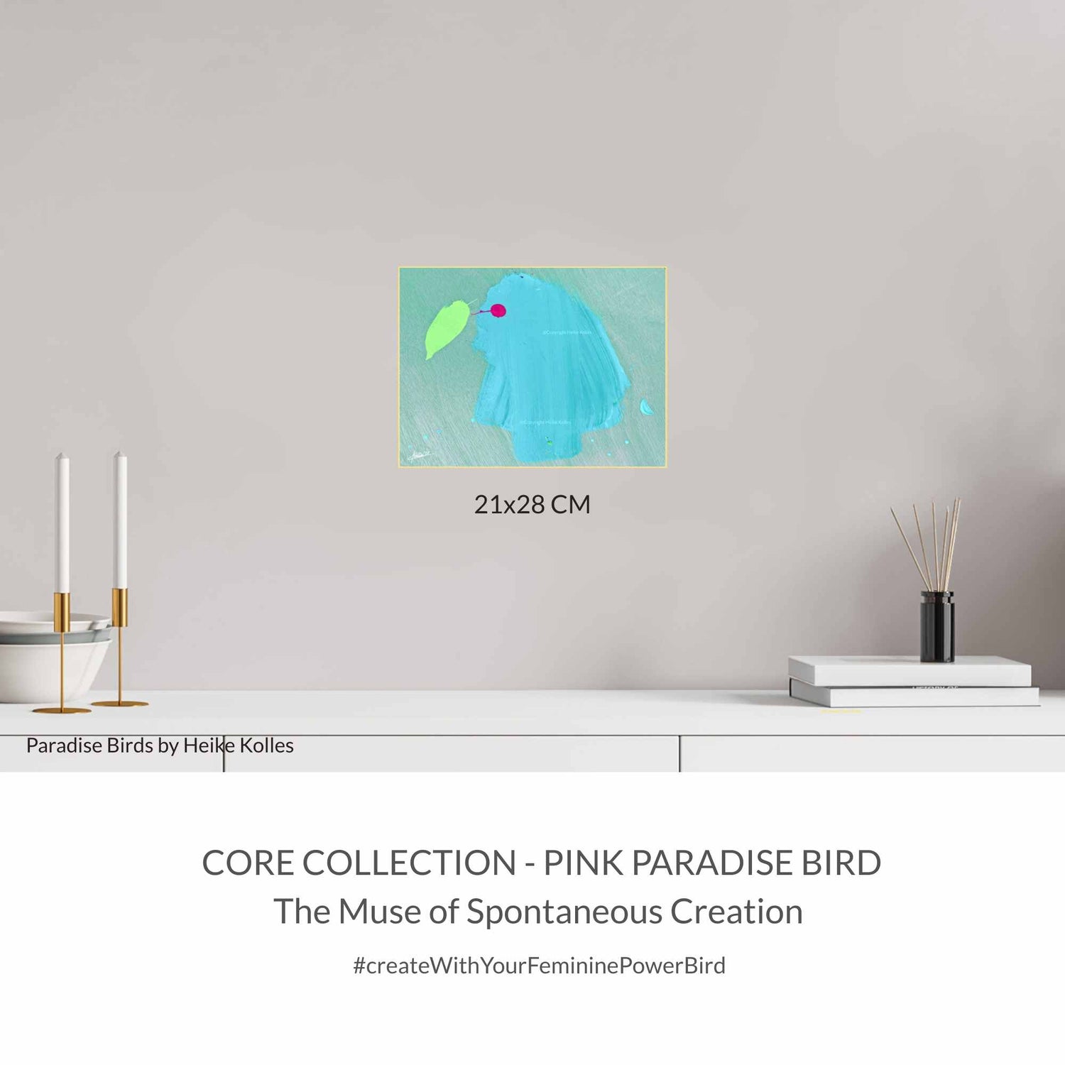 ACRYLIC ART DESIGN | TURQUOISE PARADISE BIRD