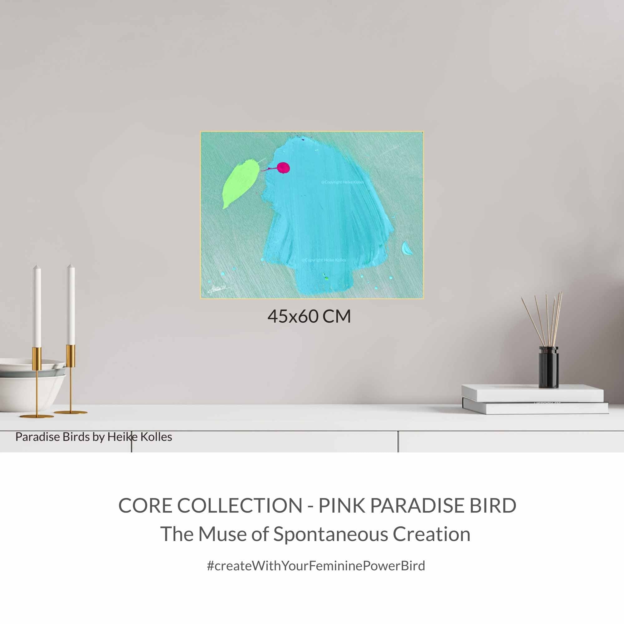 ACRYLIC ART DESIGN | TURQUOISE PARADISE BIRD