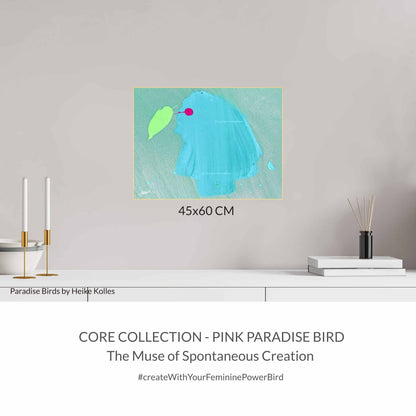 ACRYLIC ART DESIGN | TURQUOISE PARADISE BIRD