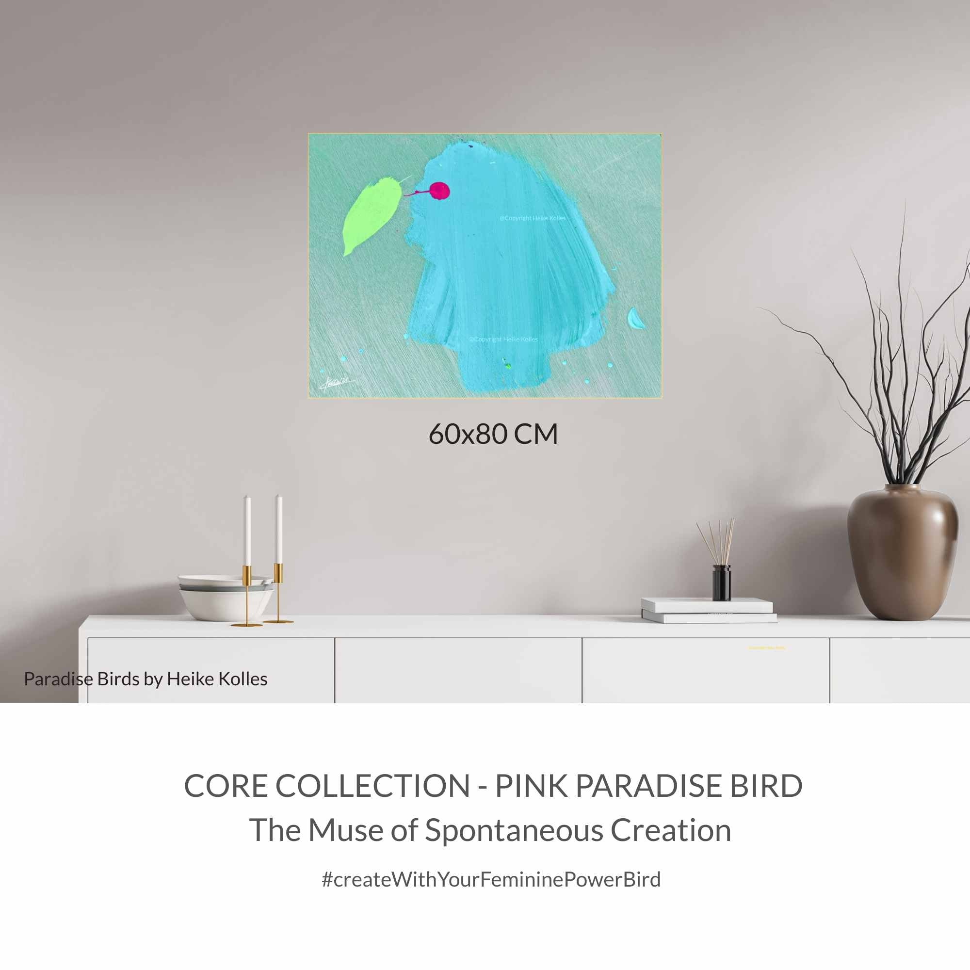 ACRYLIC ART DESIGN | TURQUOISE PARADISE BIRD