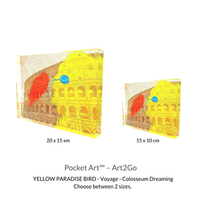 POCKET ART™ – ART2GO | YELLOW PARADISE BIRD - VOYAGE - Colosseum Dreaming