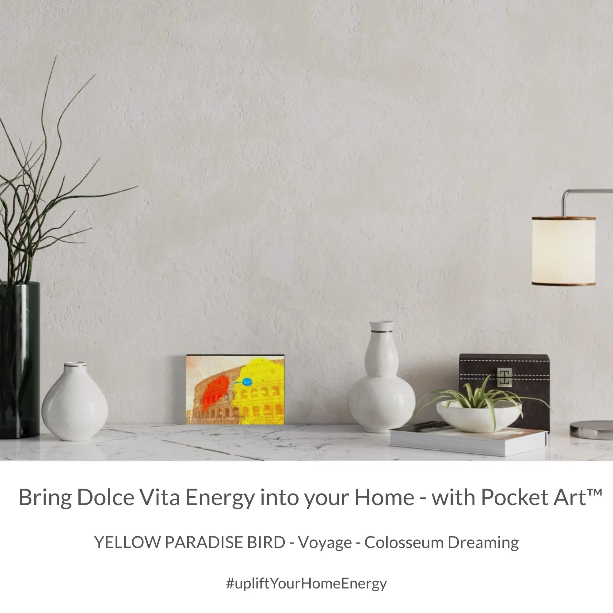 POCKET ART™ – ART2GO | YELLOW PARADISE BIRD - VOYAGE - Colosseum Dreaming