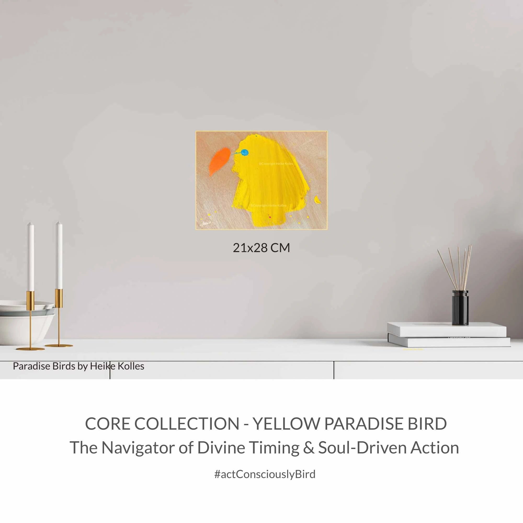 ACRYLIC ART DESIGN | YELLOW PARADISE BIRD