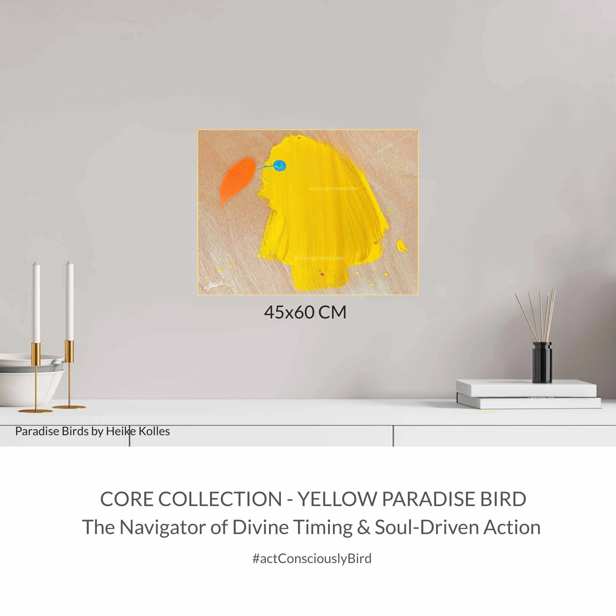 ACRYLIC ART DESIGN | YELLOW PARADISE BIRD