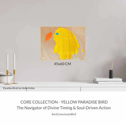 ACRYLIC ART DESIGN | YELLOW PARADISE BIRD