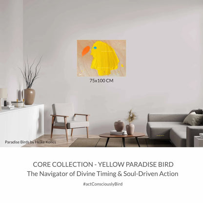 ACRYLIC ART DESIGN | YELLOW PARADISE BIRD