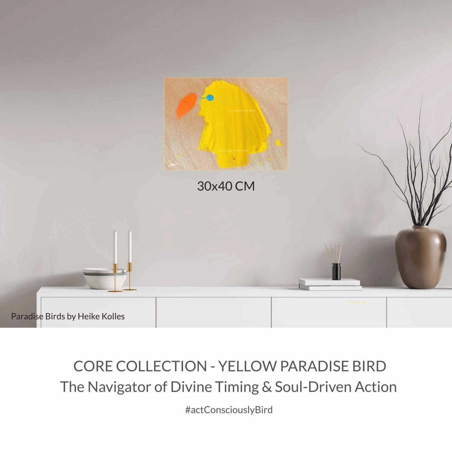 ACRYLIC ART DESIGN | YELLOW PARADISE BIRD