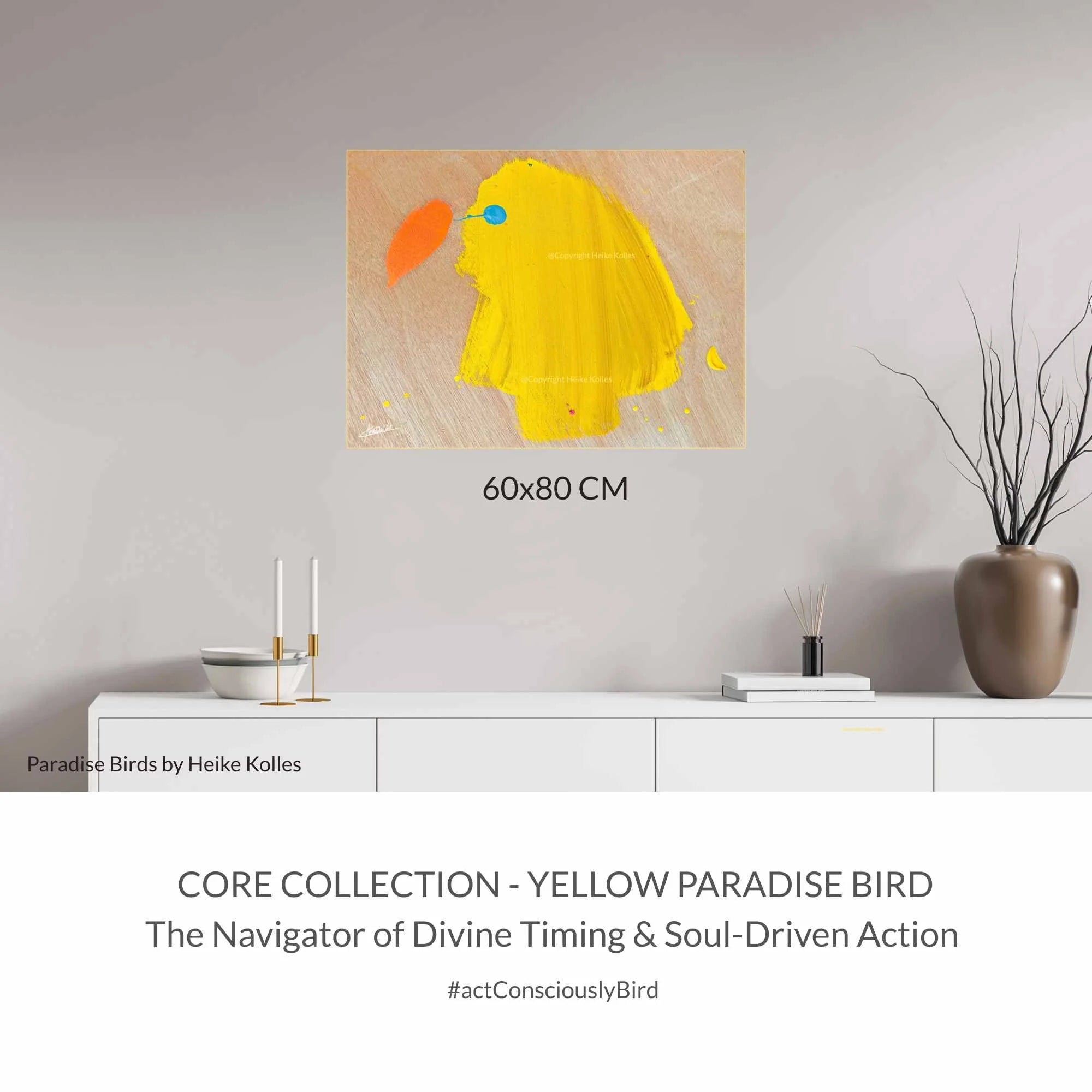 ACRYLIC ART DESIGN | YELLOW PARADISE BIRD