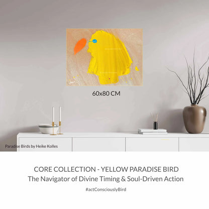 ACRYLIC ART DESIGN | YELLOW PARADISE BIRD